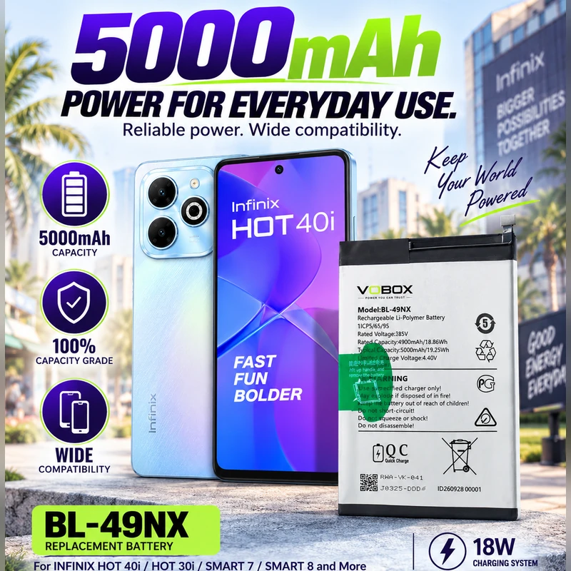 Twelve Infinix Models One 5000mAh Battery – BL-49NX - Product Infinix Bl 49nx 1 - VOBOX Phone Replacement Battery Ma...