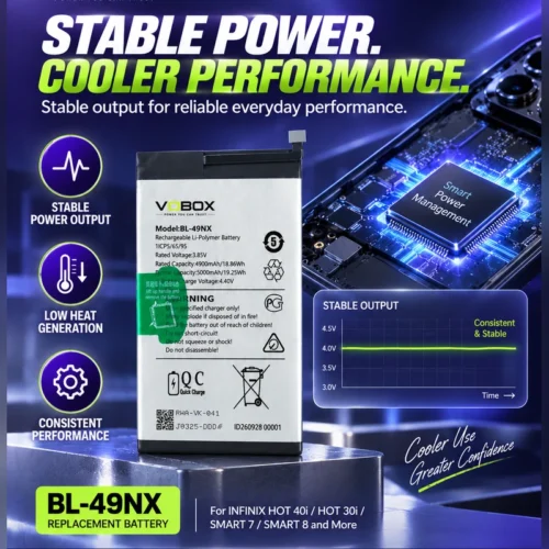 Twelve Infinix Models One 5000mAh Battery – BL-49NX - Product Infinix Bl 49nx 4 - VOBOX Phone Replacement Battery Ma...