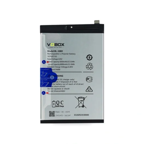 Simplify Infinix Hot Play Stocking with a 6000mAh BL-58BX Battery - Product Infinix Bl 58bx 01 Front - VOBOX Phone Replace...