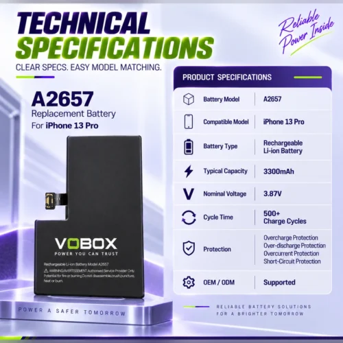 Longer-Lasting High-Capacity Battery A2657 for iPhone 13 PRO</trp-post-contain...