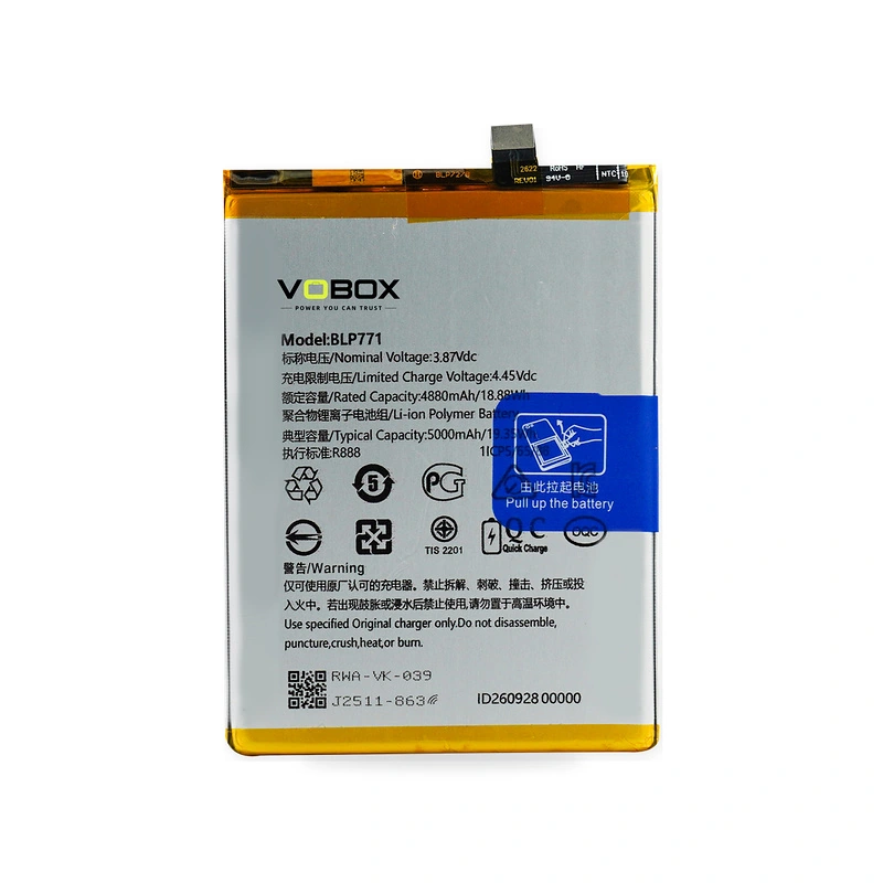 Long-Lasting Pure-Cobalt Battery BLP771 for realme 6I GLOBAL - OPPO Battery - VOBOX Phone Replacement Battery Manufacturer...