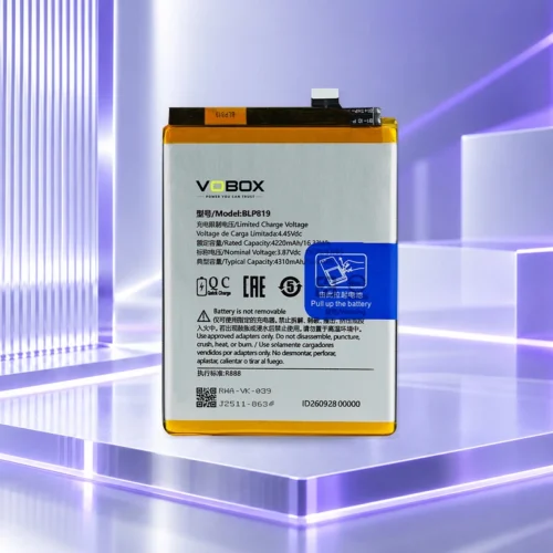 Power OPPO Reno5 and Reno6 4G Repairs with One 4310mAh BLP819 Battery - Product Oppo Blp819 01 Front - VOBOX Phone Replace...