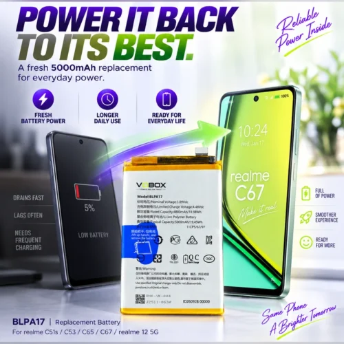 Long-Life Pure-Cobalt Battery BLPA17 for realme C51s and More</trp-post-contai...