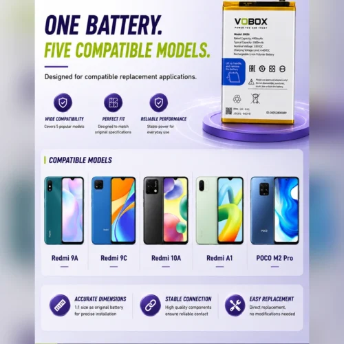 Long-Life Pure-Cobalt Battery BN56 for Redmi 9A and More ...