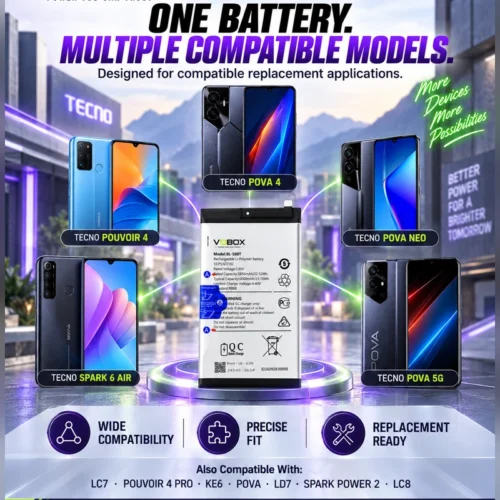 Wide-Compatibility Long-Life Battery BL-58BT for TECNO POUVOIR 4 and 11 More L...